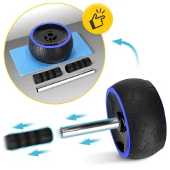 Kółko do ćwiczeń mięśni brzucha AB WHEEL XL niebieskie