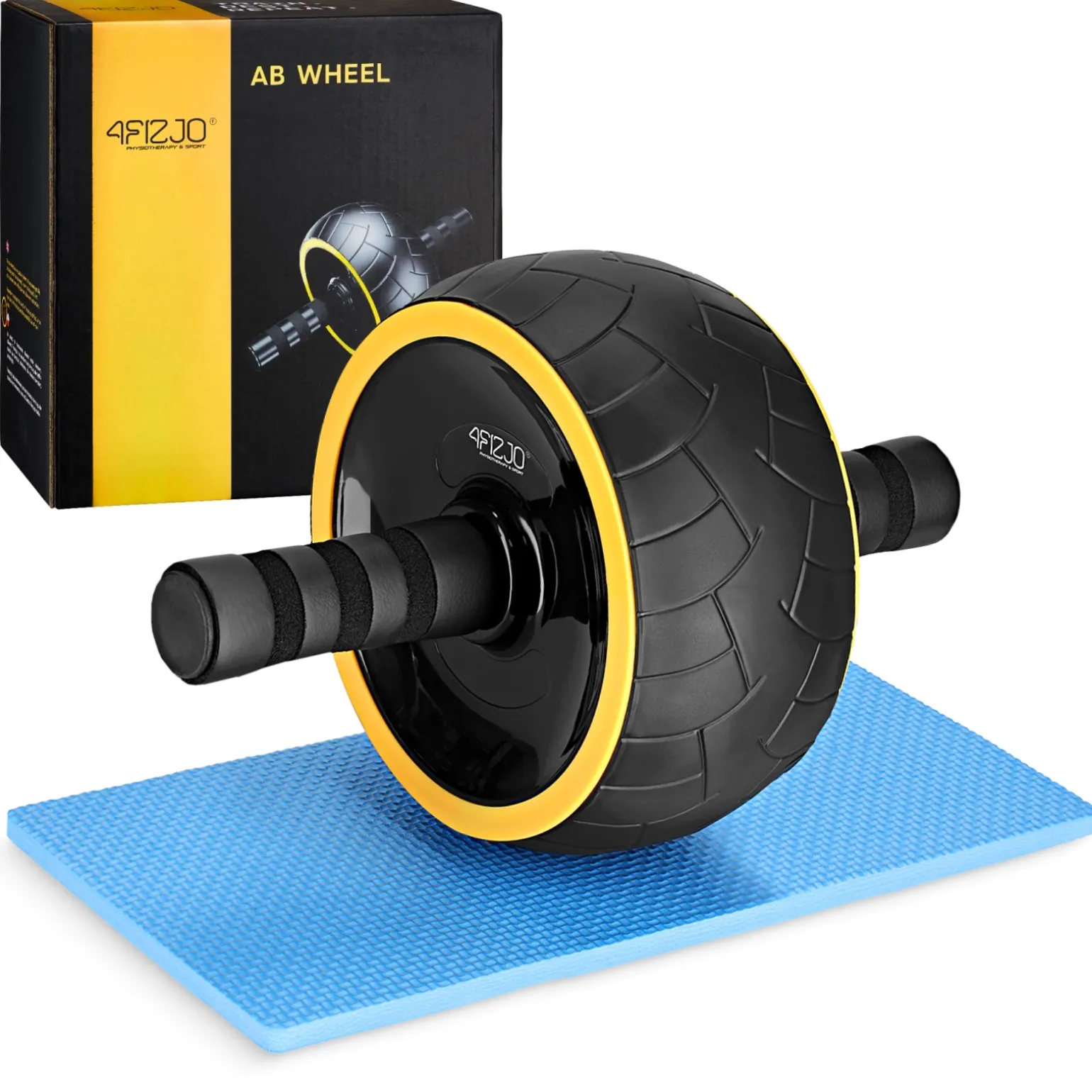Kółko do ćwiczeń mięśni brzucha AB WHEEL XL żółte