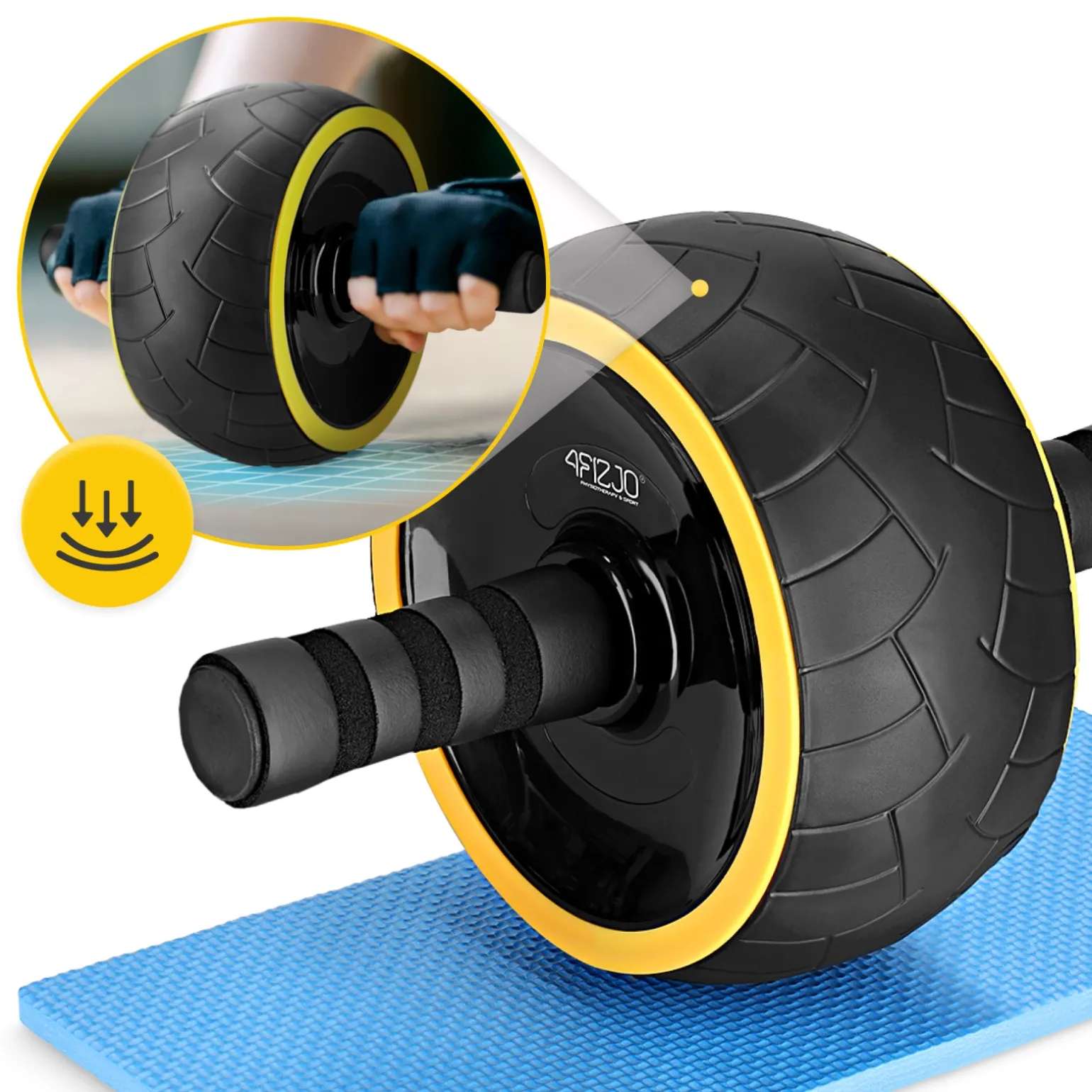 Kółko do ćwiczeń mięśni brzucha AB WHEEL XL żółte