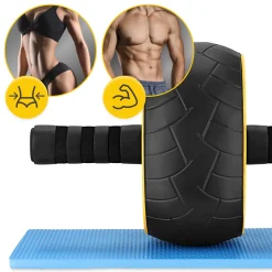 Kółko do ćwiczeń mięśni brzucha AB WHEEL XL żółte