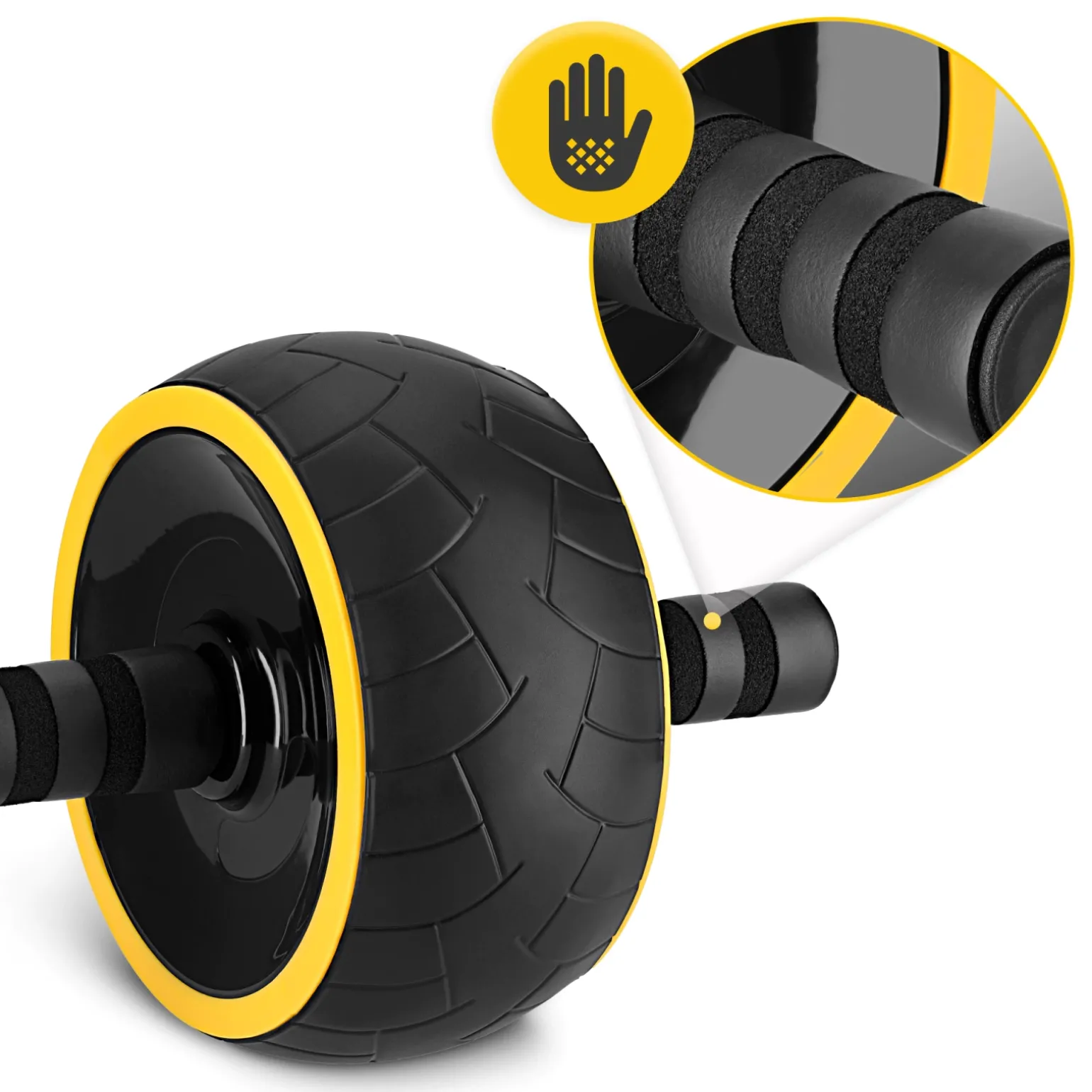 Kółko do ćwiczeń mięśni brzucha AB WHEEL XL żółte