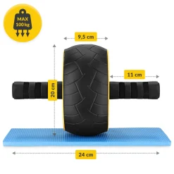 Kółko do ćwiczeń mięśni brzucha AB WHEEL XL żółte