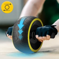 Kółko do ćwiczeń mięśni brzucha AB WHEEL XL żółte