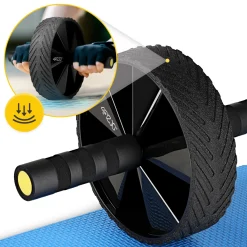 Kółko do ćwiczeń mięśni brzucha AB WHEEL PRO żółte