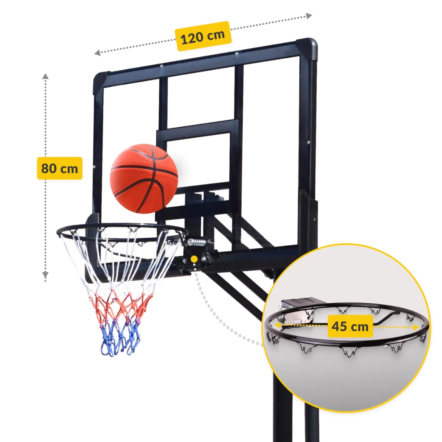 Kosz do koszykówki wolnostojący regulowany FALCON DUNKER