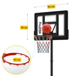 Kosz do koszykówki wolnostojący regulowany FALCON JUNIOR 2