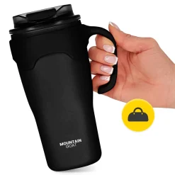 Kubek termiczny ze słomką 650 ml czarny