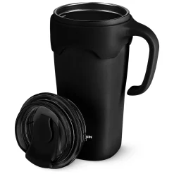 Kubek termiczny ze słomką 650 ml czarny