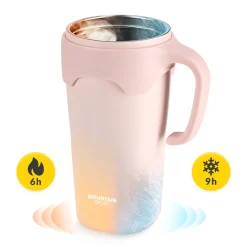 Kubek termiczny ze słomką 650 ml różowy