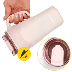 Kubek termiczny ze słomką 650 ml różowy