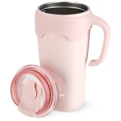 Kubek termiczny ze słomką 650 ml różowy