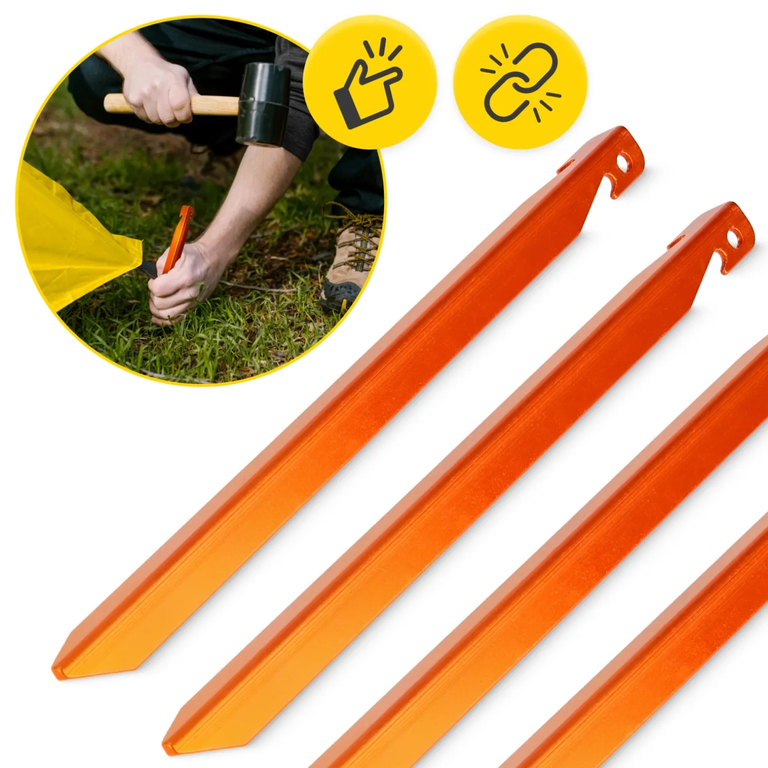 Śledzie aluminiowe do namiotu 18 cm V-kształtne 10 szt.