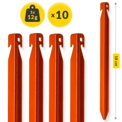 Śledzie aluminiowe do namiotu 18 cm V-kształtne 10 szt.