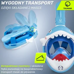 Maska do nurkowania dla dzieci TSUNAMI SHARK niebieska