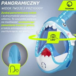 Maska do nurkowania dla dzieci TSUNAMI SHARK niebieska