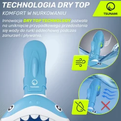 Maska do nurkowania dla dzieci TSUNAMI SHARK niebieska