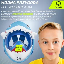 Maska do nurkowania dla dzieci TSUNAMI SHARK niebieska