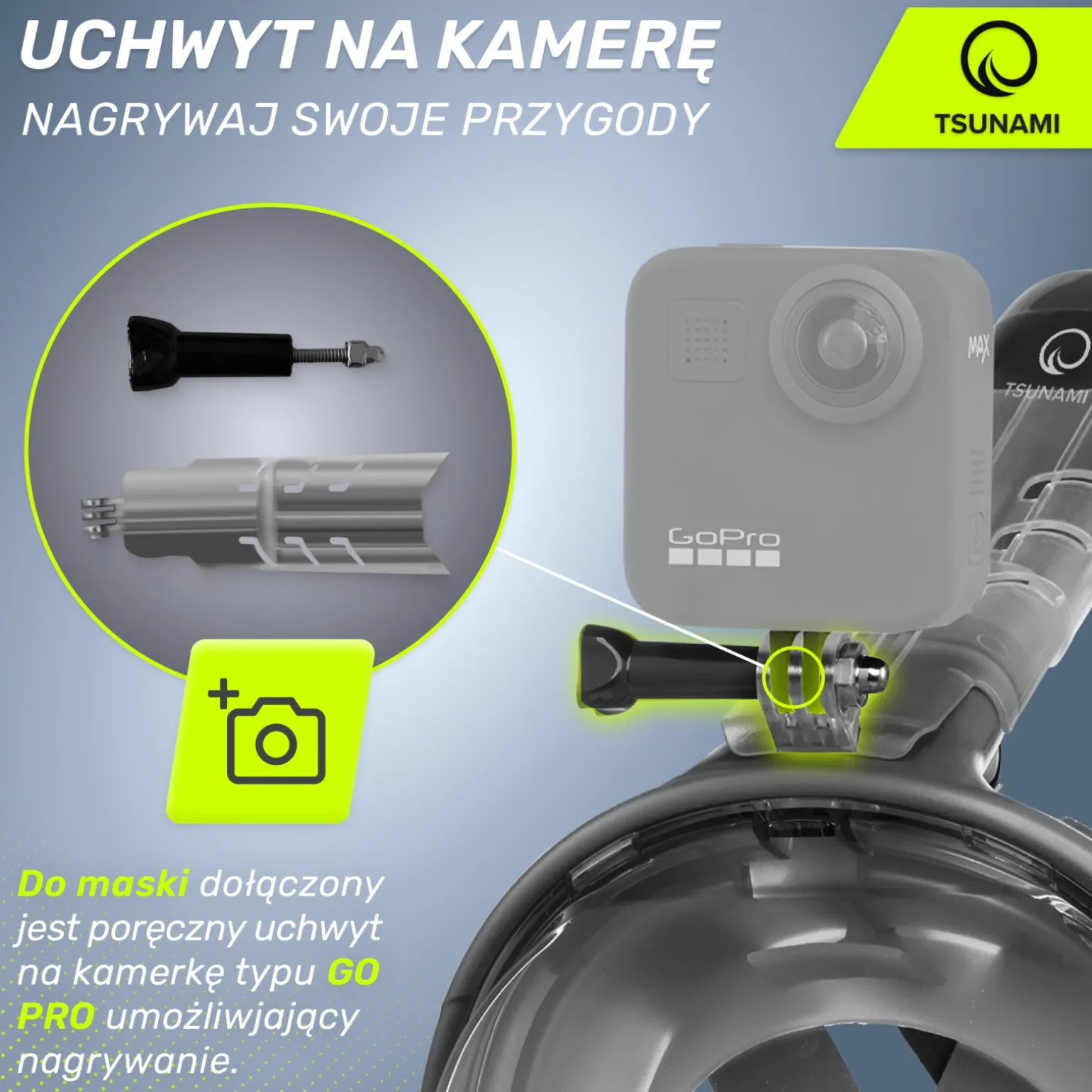 Maska do nurkowania pełnotwarzowa TSUNAMI L/XL