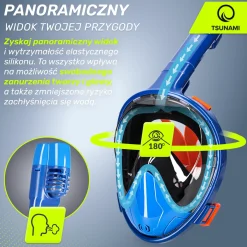 Maska do nurkowania pełnotwarzowa TSUNAMI L/XL niebieska