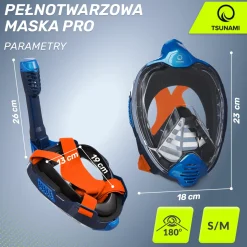 Maska do nurkowania pełnotwarzowa TSUNAMI PRO S/M