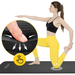 Mata do ćwiczeń fitness i jogi NBR 180 × 60 × 1 cm czarna