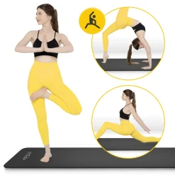 Mata do ćwiczeń fitness i jogi NBR 180 × 60 × 1 cm czarna