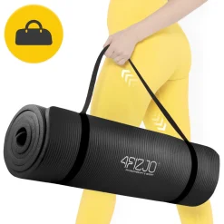 Mata do ćwiczeń fitness i jogi NBR 180 × 60 × 1 cm czarna