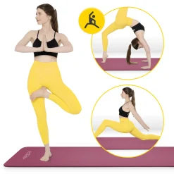 Mata do ćwiczeń fitness i jogi NBR 180 × 60 × 1,5 cm bordowa