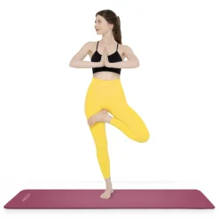 Mata do ćwiczeń fitness i jogi NBR 180 × 60 × 1,5 cm bordowa