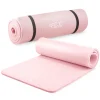 Mata do ćwiczeń fitness i jogi NBR 180 × 60 × 1,5 cm jasnoróżowa