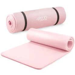 Mata do ćwiczeń fitness i jogi NBR 180 × 60 × 1,5 cm jasnoróżowa
