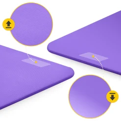 Mata do ćwiczeń fitness i jogi NBR 180 × 60 × 1,5 cm fioletowa
