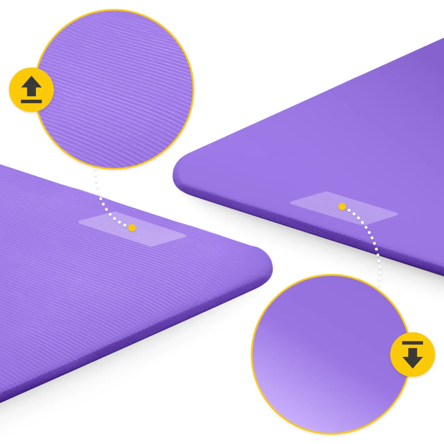 Mata do ćwiczeń fitness i jogi NBR 180 × 60 × 1,5 cm fioletowa