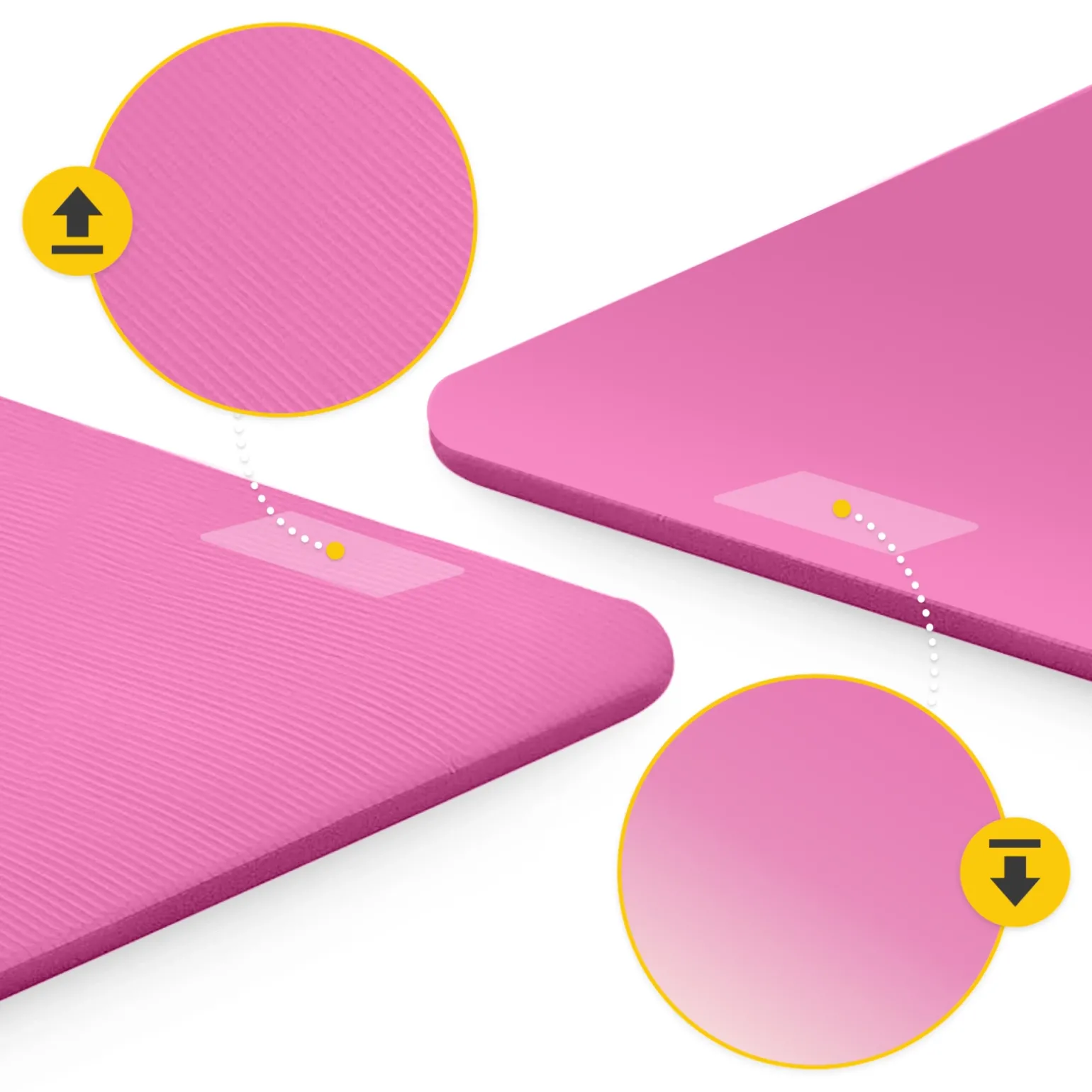 Mata do ćwiczeń fitness i jogi NBR 180 × 60 × 1 cm różowa