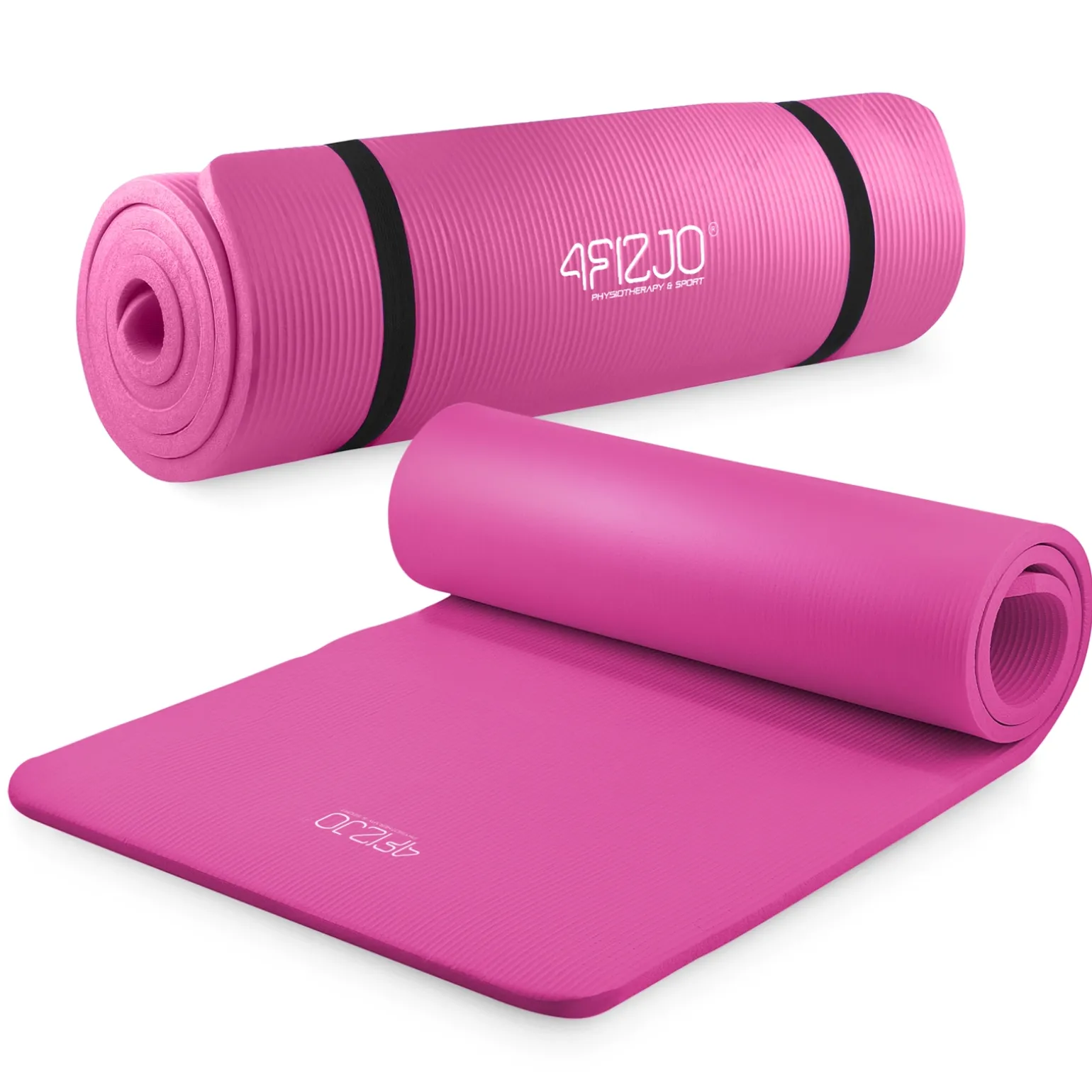 Mata do ćwiczeń fitness i jogi NBR 180 × 60 × 1,5 cm różowa