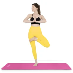Mata do ćwiczeń fitness i jogi NBR 180 × 60 × 1,5 cm różowa