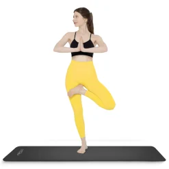 Mata do ćwiczeń fitness i jogi NBR 180 × 60 × 1,5 cm czarna