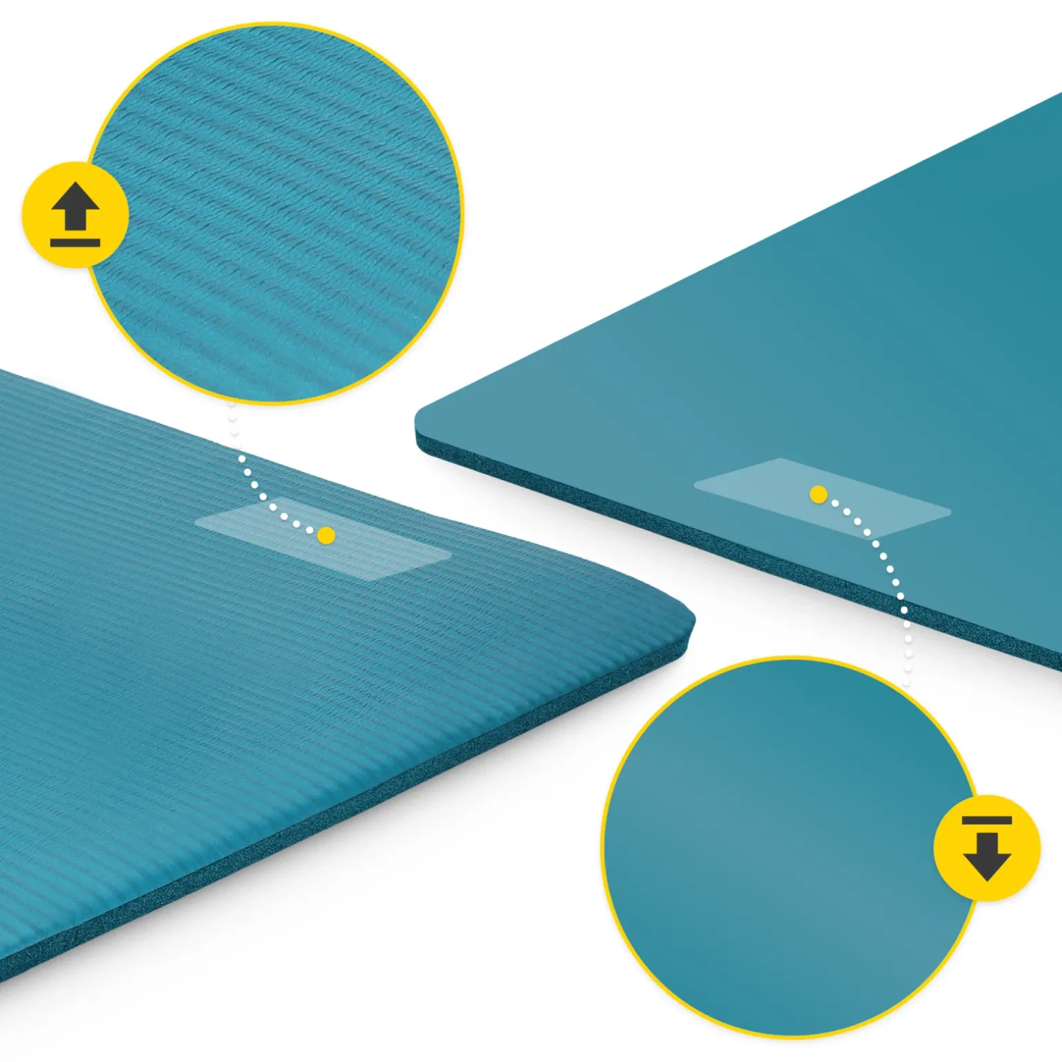 Mata do ćwiczeń fitness i jogi NBR 180 × 60 × 1,5 cm morska zieleń