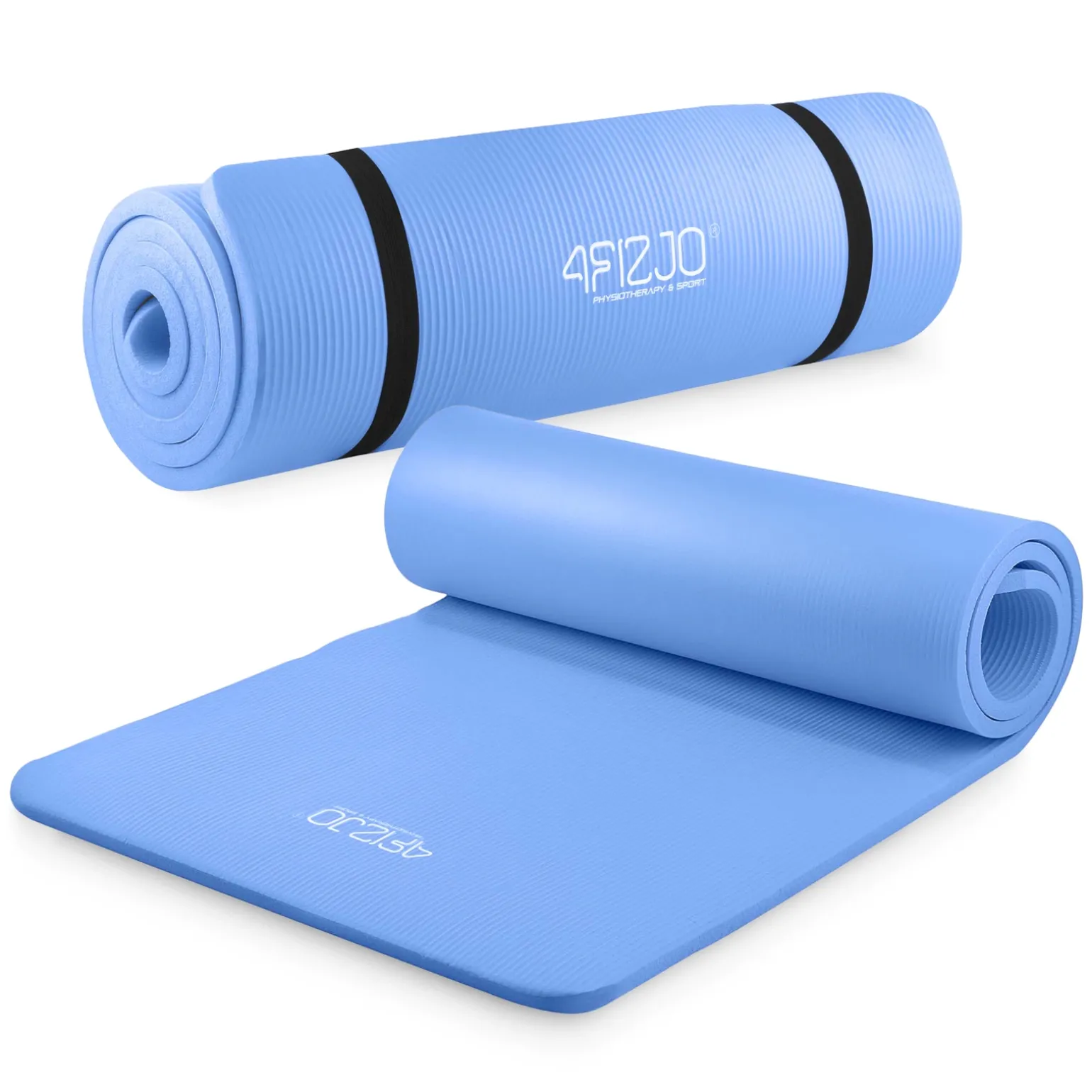 Mata do ćwiczeń fitness i jogi NBR 180 × 60 × 1,5 cm niebieska