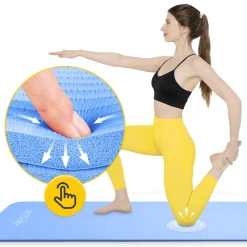 Mata do ćwiczeń fitness i jogi NBR 180 × 60 × 1,5 cm niebieska
