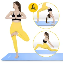 Mata do ćwiczeń fitness i jogi NBR 180 × 60 × 1,5 cm niebieska