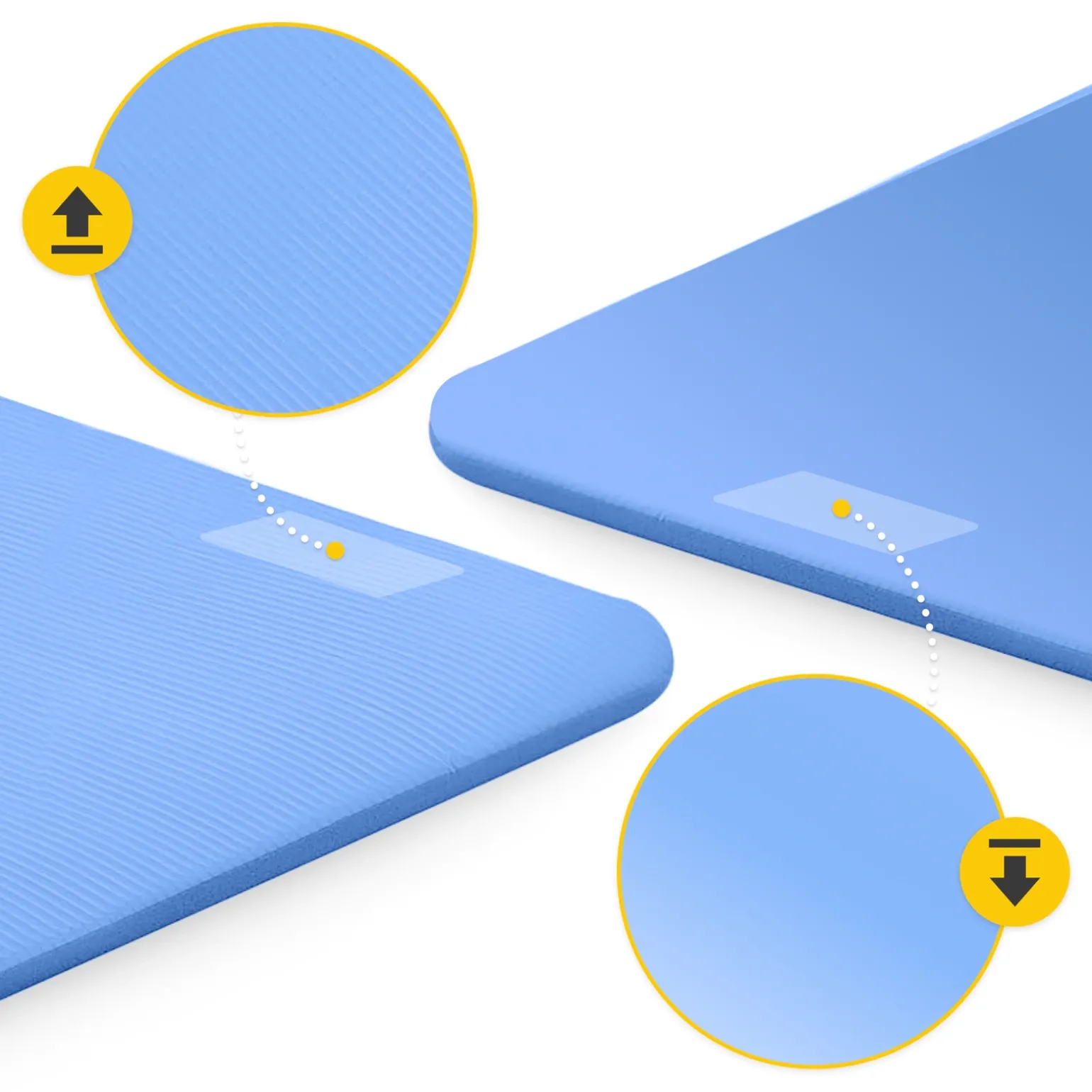 Mata do ćwiczeń fitness i jogi NBR 180 × 60 × 1,5 cm niebieska
