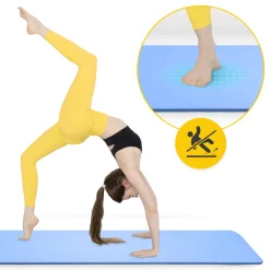 Mata do ćwiczeń fitness i jogi NBR 180 × 60 × 1,5 cm niebieska