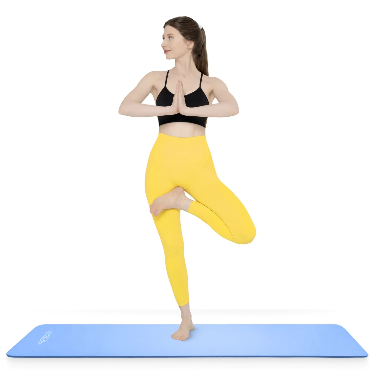 Mata do ćwiczeń fitness i jogi NBR 180 × 60 × 1,5 cm niebieska