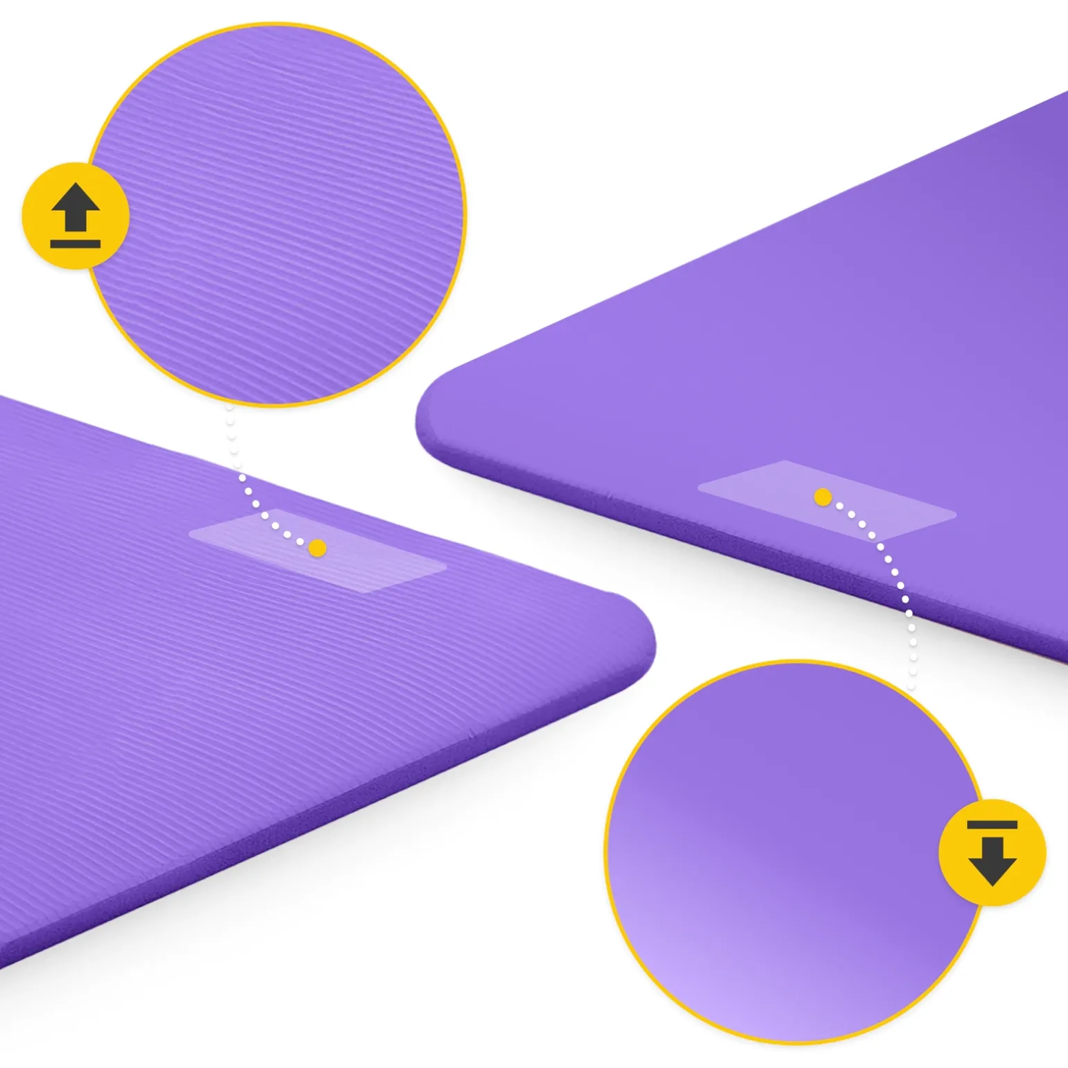 Mata do ćwiczeń fitness i jogi NBR 180 × 60 × 1 cm fioletowa