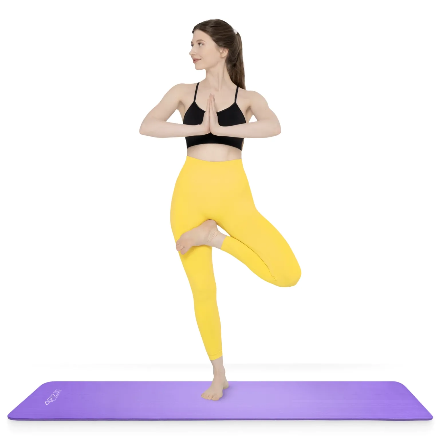 Mata do ćwiczeń fitness i jogi NBR 180 × 60 × 1 cm fioletowa