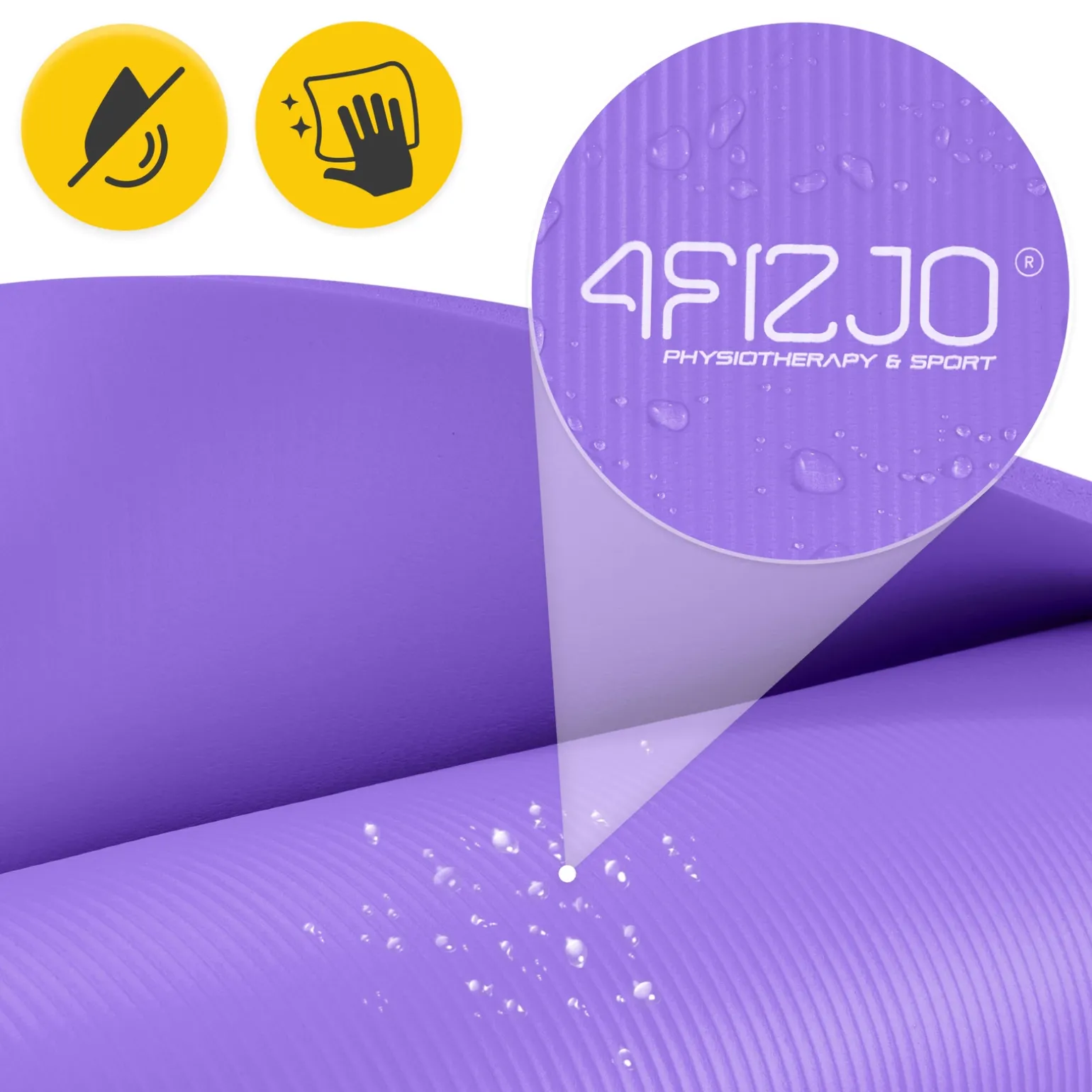 Mata do ćwiczeń fitness i jogi NBR 180 × 60 × 1 cm fioletowa