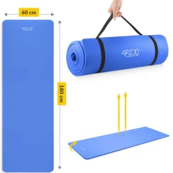 Mata do ćwiczeń fitness i jogi NBR 180 × 60 × 1,5 cm granatowa