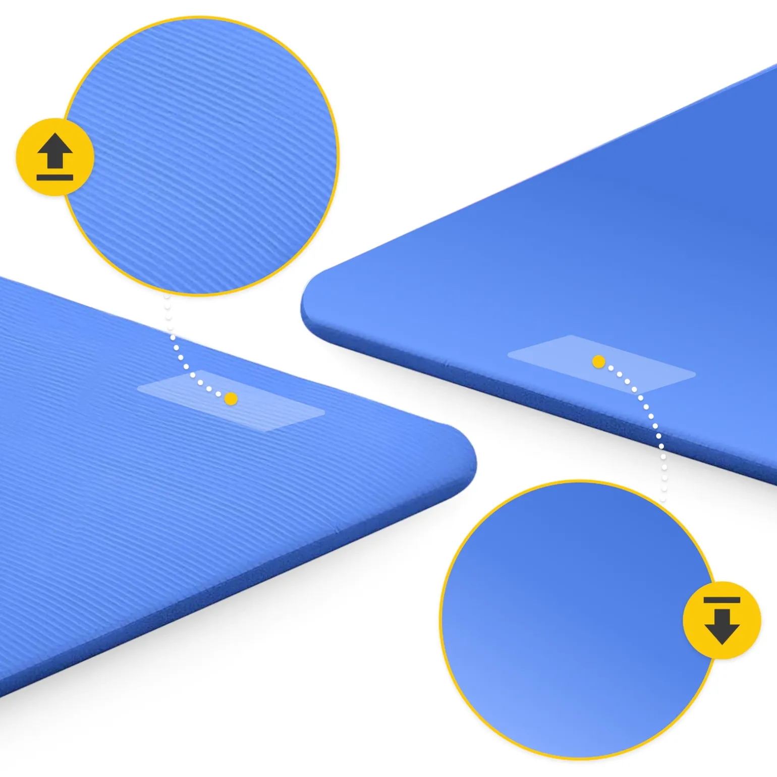 Mata do ćwiczeń fitness i jogi NBR 180 × 60 × 1,5 cm granatowa