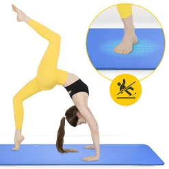 Mata do ćwiczeń fitness i jogi NBR 180 × 60 × 1,5 cm granatowa
